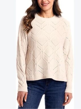 Original Weatherproof Vintage Chenille Sweater Cream Size Medium